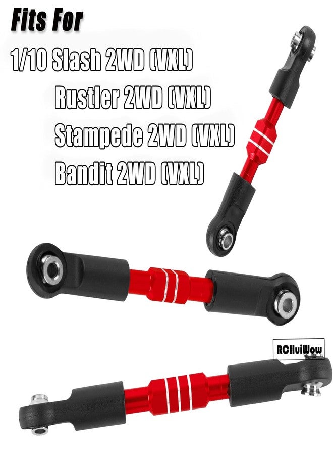 وصلات ضبط زاوية العجلات من RCHuiWow RC، قطع غيار مُحسّنة لسيارات Slash 2WD (VXL) وRustler 2WD (VXL) وStampede 2WD (VXL) وBandit 2WD (VXL) بمقياس 1/10، مصنوعة من سبائك الألومنيوم، قابلة للتعديل، 7 قطع، لون أحمر - Image 2